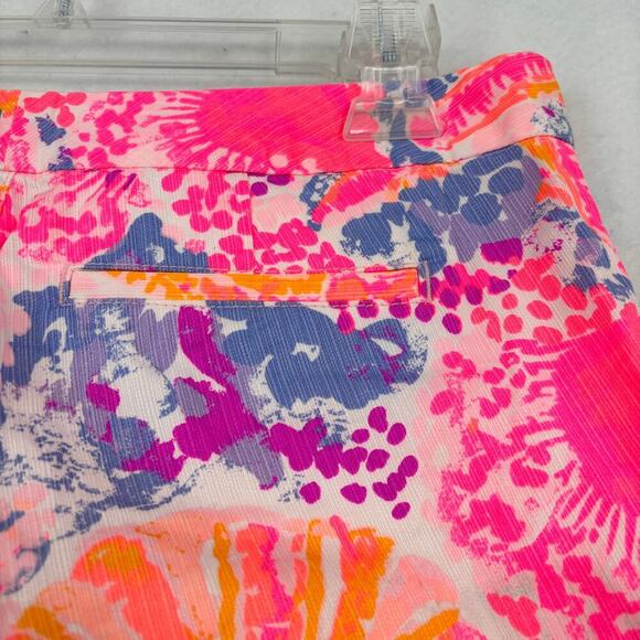 Lilly Pulitzer Buttercup Shorts Size 00 Paradise Pink 5 Inch Inseam Scallop Hem - Picture 8 of 13